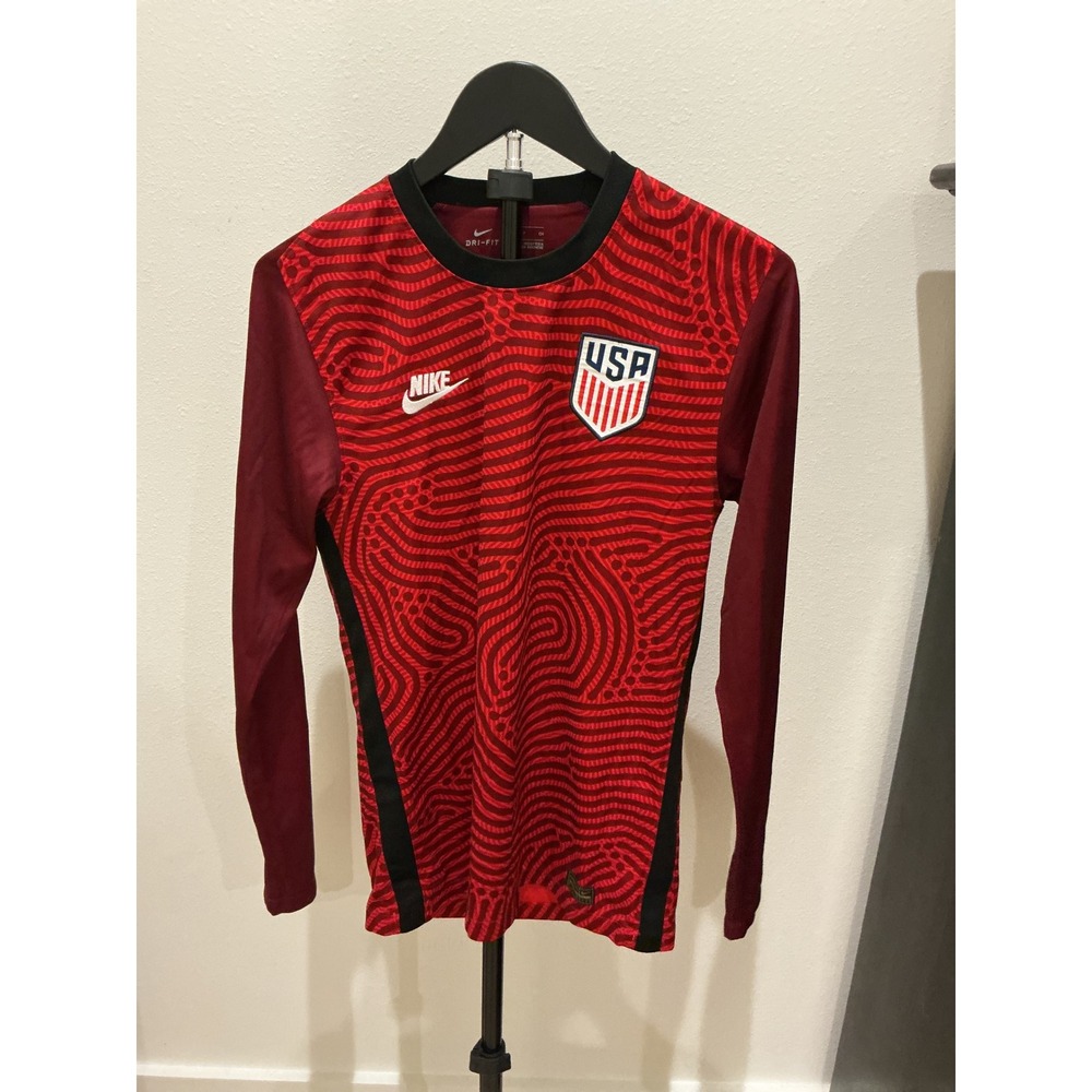 Nike USMNT USA Soccer Dri-FIT Long Sleeve Training Jersey Red CK3443-657 Mens S